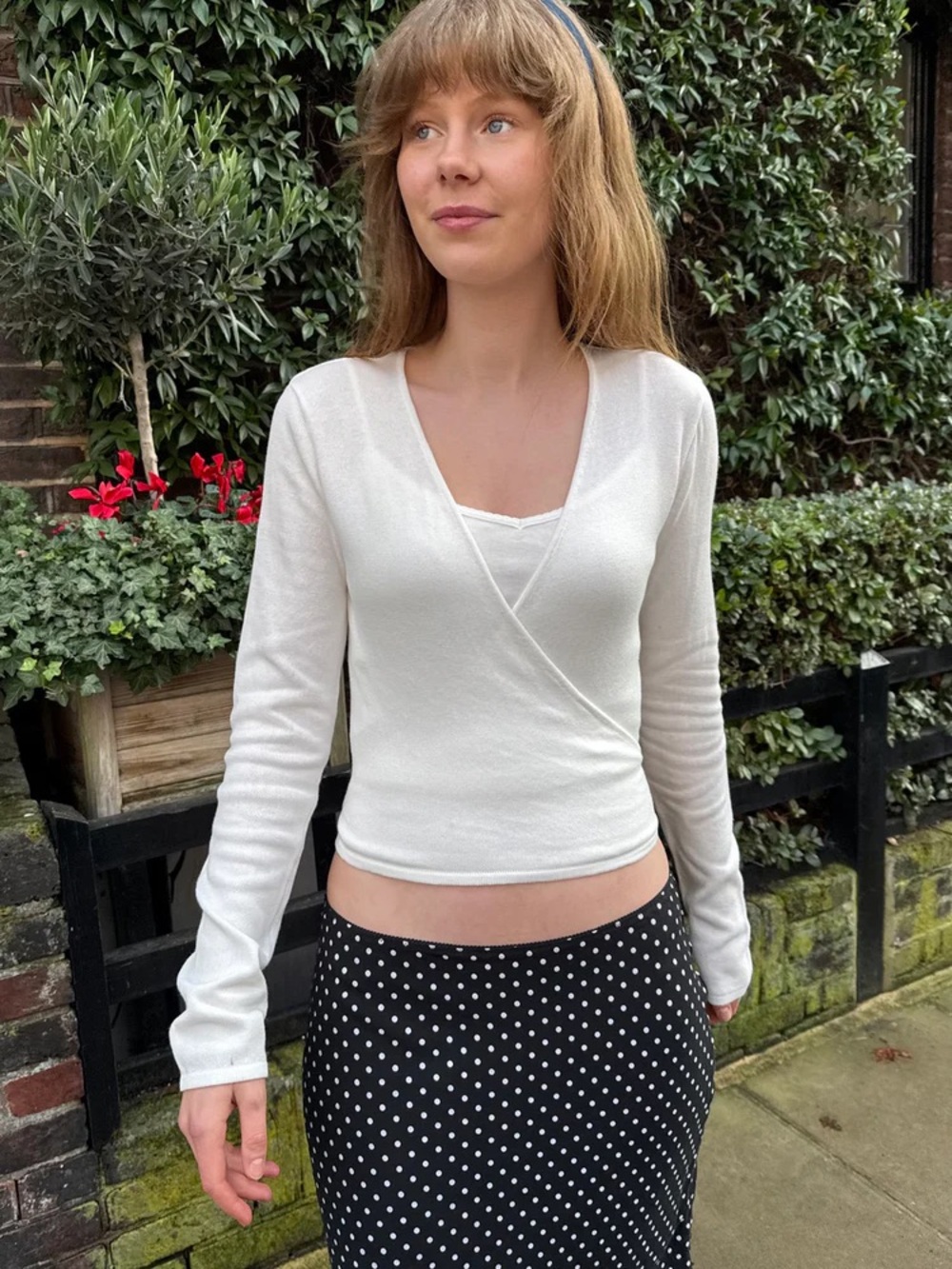 Brandy Melville Cora Wrap Top Longsleeve